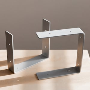 Steel Floating Shelf Brackets: Modern Farmhouse Shelf Support (Set of 2)