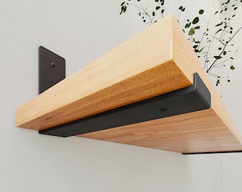 Metal Wall Shelf Bracket L-Shaped Heavy-Duty  Shelf Support Black Matte Japandi  Style DIY