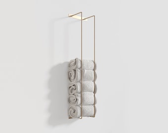 Towel Storage Bathroom Accessories Metal Towel Holder Modern Bathroom Towel Rack gold color