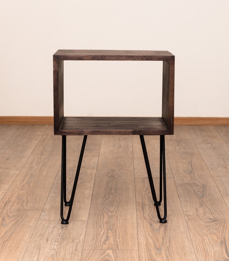 Table de chevet moderne, table de chevet avec pieds en épingle à cheveux image 6