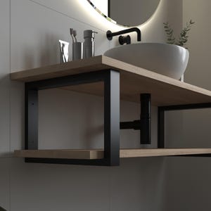 Solid sink bracket, industrial wall unit, steel sink holder