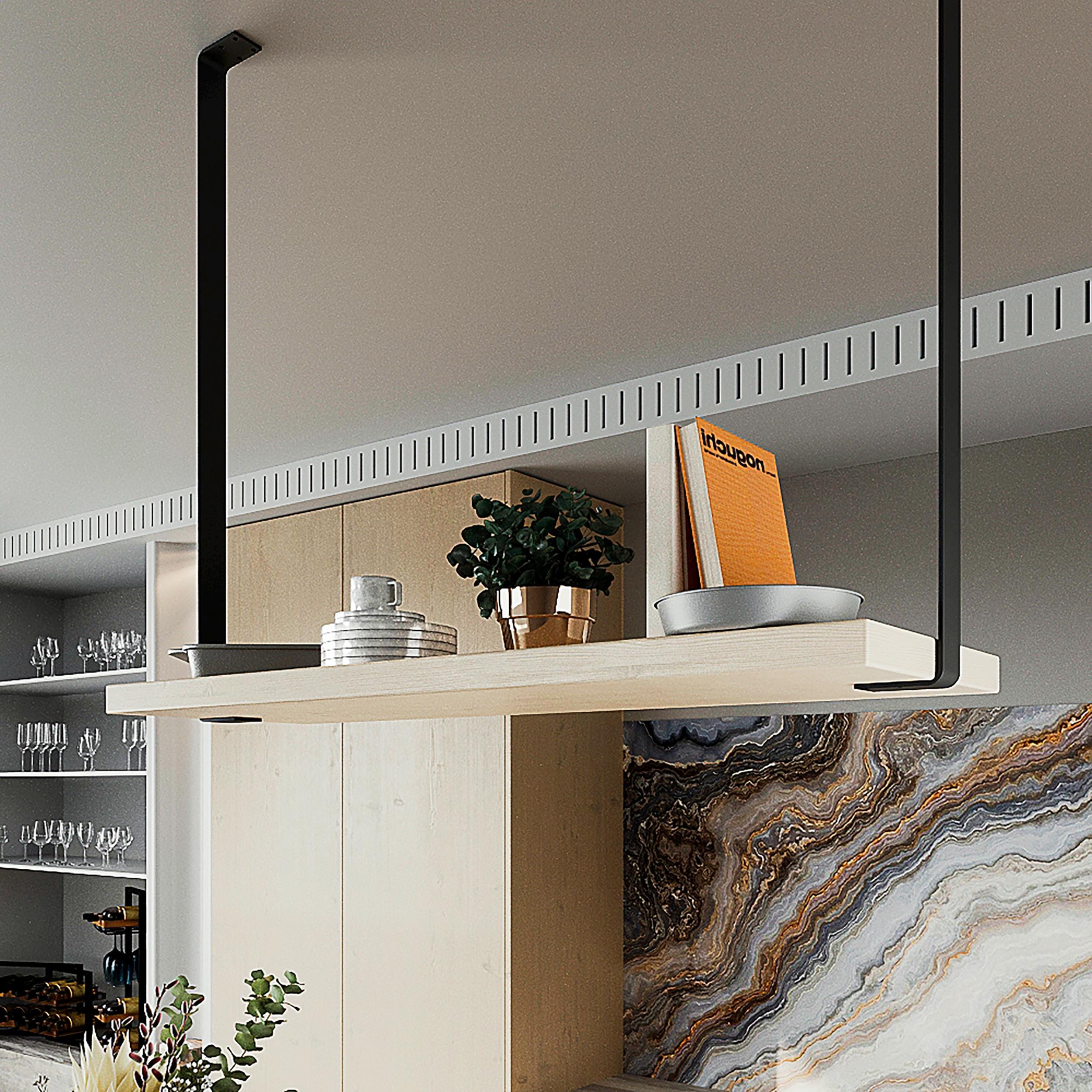 Hanging Shelf Bracket for Kitchen Island | Ceiling Mounted Metal ...