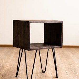 Modern Bedside Table, Nightstand Bedroom With Hairpin Legs 画像 4