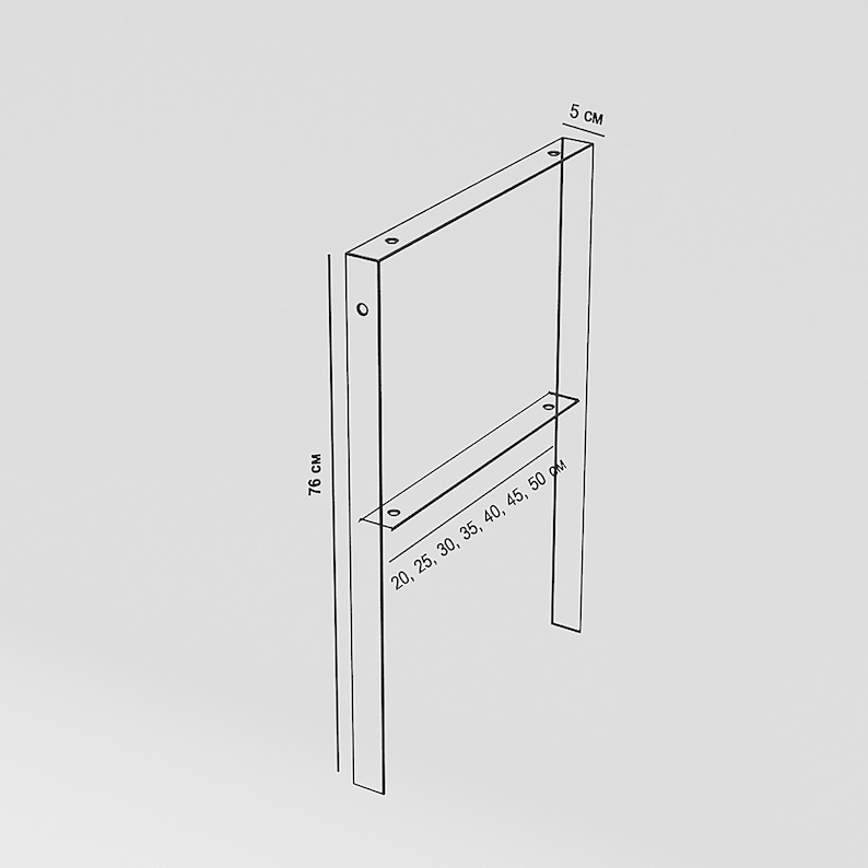 Freestanding Vanity Legs 76cm | Metal Frame for DIY Bathroom Furniture | 7 Depths & Colours | Holds 140kg image 8