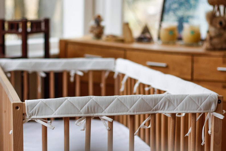 Flax Linen Nursery, Linen Rail, Cover Crib, Rail Cover, Baby Teething