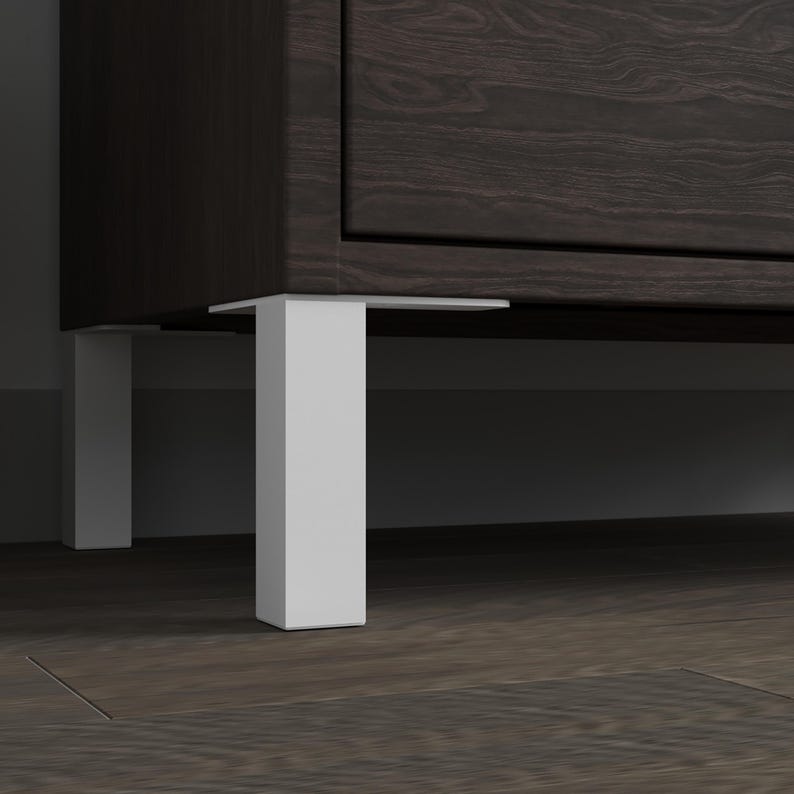 Pés quadrados para móveis | Compre 1 ou conjunto de 4 | Pés para armários, sofás e camas, suportam até 75 kg | 7 alturas, 9 cores imagem 1