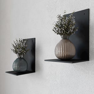 Metal Wall Shelf | Small Industrial Shelf for Kitchen Spices Plants & Bathroom | Buy 1, 2 or 3, 9 Colors | Rustic Farmhouse | Handmade EU