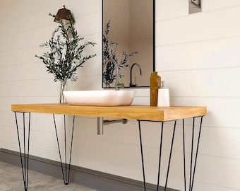 Hairpin Vanity Legs 76cm | Buy 1 or Set of 4, Steel Base for Bathroom Sink & Dressing Table | 35kg per Leg | Handmade EU