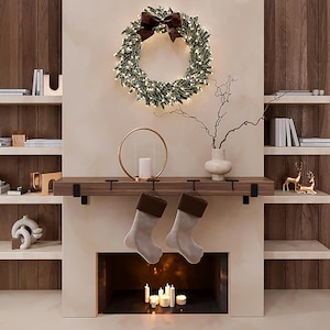 Soporte para calcetines navideños para repisa de chimenea |Juego de 1 a 5 colgadores de metal para guirnaldas navideñas y decoración festiva imagen 4