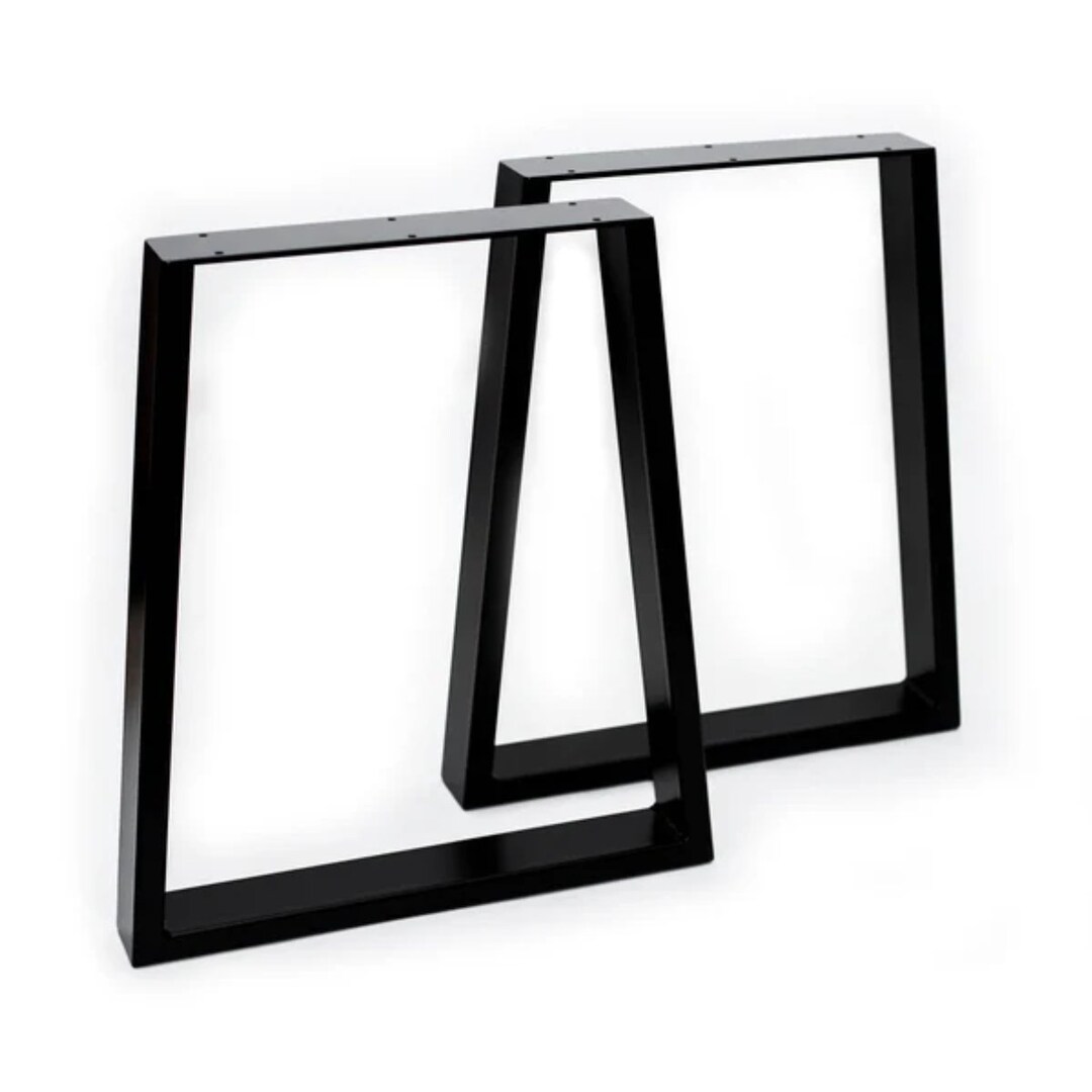 Trapezoid Welded Metal Table and Bench Legs Modern Sturdy Furniture