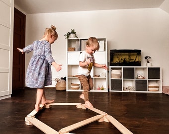 Kinder Balance Balkenset, Holzspielset für Kleinkinder