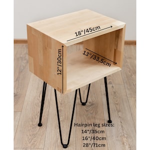 Table de chevet moderne, table de chevet avec pieds en épingle à cheveux image 8