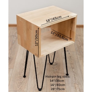 Modern Bedside Table, Nightstand Bedroom With Hairpin Legs zdjęcie 8