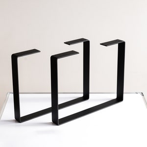 Industrial Metal Table Legs Set of 2 - Heavy Duty Steel Bench Legs | Dining Table, Desk, Workbench Furniture Legs