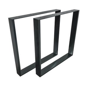 Cadre carré de meuble robuste, base de table, revêtement par poudre, lot de 2