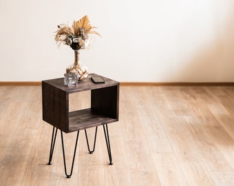 Modern Bedside Table, Nightstand Bedroom With Hairpin Legs