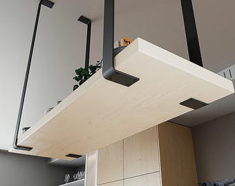 Metal ceiling mounted hanging shelf bar, bracket (SOLD INDIVIDUALLY)