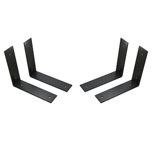 4er Set L-förmige Regal Metall Halterung für schwebende Regale, Wand Doppelhalterung