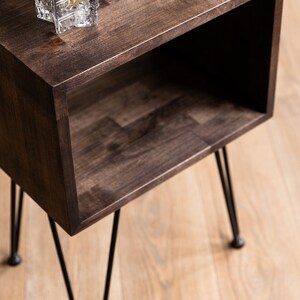 Modern Bedside Table, Nightstand Bedroom With Hairpin Legs zdjęcie 5