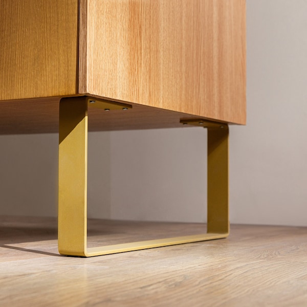 Patas de metal para muebles, marco de banco, consola, juego de 2 patas para mesa de aparador