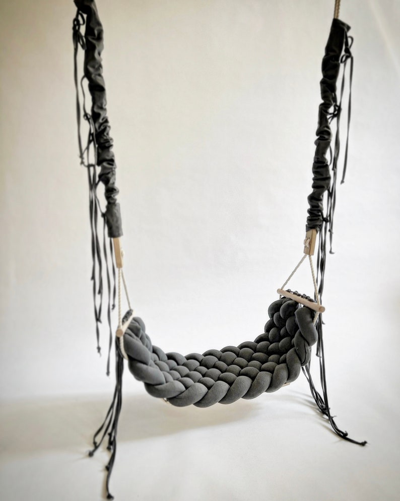 Luxury Swing Braided Indoor Swing Adult, Toddler, Baby Seat Wedding Decorations, wooden swing, outdoor swing, cotton swing image 6