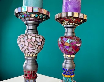 Candlestick (set of 2) made of mosaic