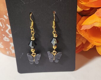 Black Diamond Butterfly Earring set