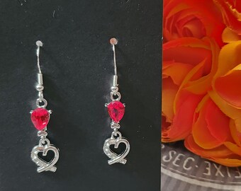 Burning Heart Earring Set
