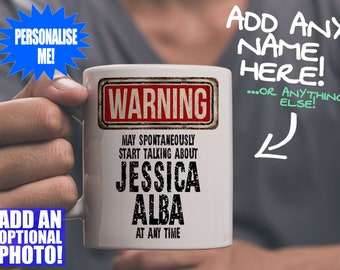 Jessica Alba Mug - Fan gift that can be personalised with photo or text