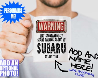 Subaru Mug - Gift for a motoring enthusiast - Can be personalised