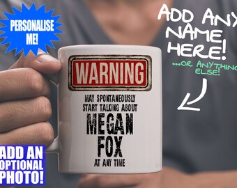 Megan Fox Mug - Fan gift that can be personalised with photo or text