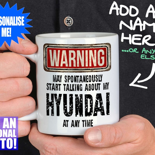 Hyundai Mug - Gift for a motoring enthusiast - Can be personalised