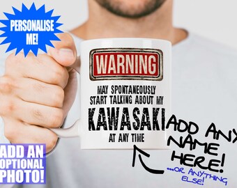 Kawasaki Mug - Gift for a motorcycle enthusiast - Can be personalised