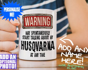 Husqvarna Mug - Gift for a motorcycle enthusiast - Can be personalised