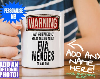 Eva Mendes Mug - Fan gift that can be personalised with photo or text