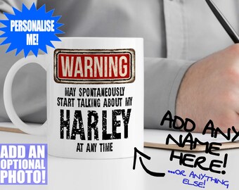 Harley Mug - Gift for a motorcycle enthusiast - Can be personalised