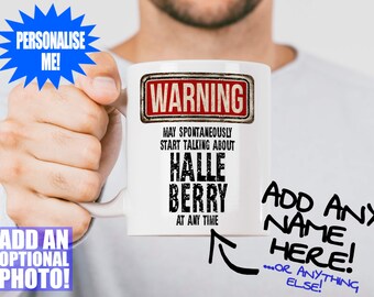 Halle Berry Mug - Fan gift that can be personalised with photo or text