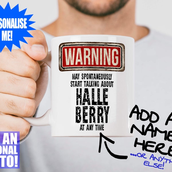 Halle Berry Mug - Fan gift that can be personalised with photo or text