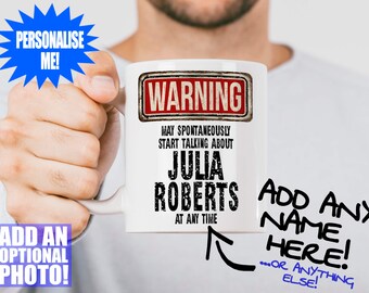 Julia Roberts Mug - Fan gift that can be personalised with photo or text