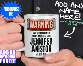 Jennifer Aniston Mug - Fan gift that can be personalised with photo or text