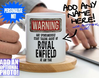 Royal Enfield Mug - Gift for a motorcycle enthusiast - Can be personalised