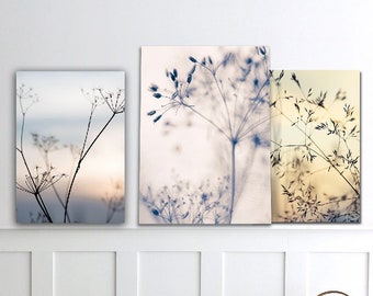 Set of 3 Printable Nature Print Instant Download Wildflowers Print Nature Wall Art Floral Wall Art Green Nature Print Grasses Wall Art