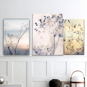Set of 3 Printable Nature Print Instant Download Wildflowers Print Nature Wall Art Floral Wall Art Green Nature Print Grasses Wall Art