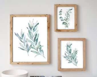 Set of 3 Printable Nature Print Instant Download Wildflowers Print Nature Wall Art Floral Wall Art Green Nature Print Grasses Wall Art