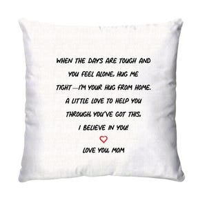 Hug From Home Pillow Cover Dorm Decor Going Away Gift Dorm Room Pillow Cover College Dorm Gift For College Pillow For Dorm Room Decor Pillow