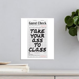 Guest Check Printed Poster Dorm Wall Decor College Dorm Decor Wall Art Prints Trendy Wall Art Gift for College Student Wall Print Dorm Print