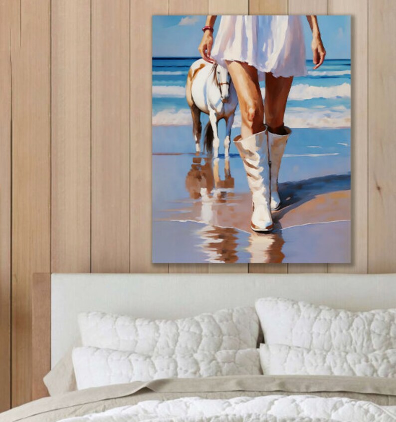 Coastal Cowgirl Wall Art Canvas Farmhouse Decor Beach House Wall Art ...