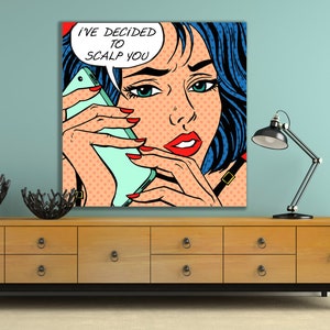 Girl Pop Art Wall Art Framed Poster Roy Lichtenstein Pop Art Print Retro Wall Art Retro Poster Lichtenstein Pop Art Artful