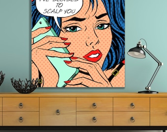 Girl Pop Art Wall Art Framed Poster Roy Lichtenstein Pop Art Print Retro Wall Art Retro Poster Lichtenstein Pop Art Artful