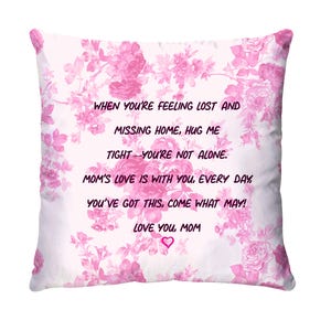 Hugs From Home Pillow Cover Dorm Decor Going Away Gift Dorm Room Pillow Cover College Dorm Decor For College Girls Dorm Decor Pillow Cover